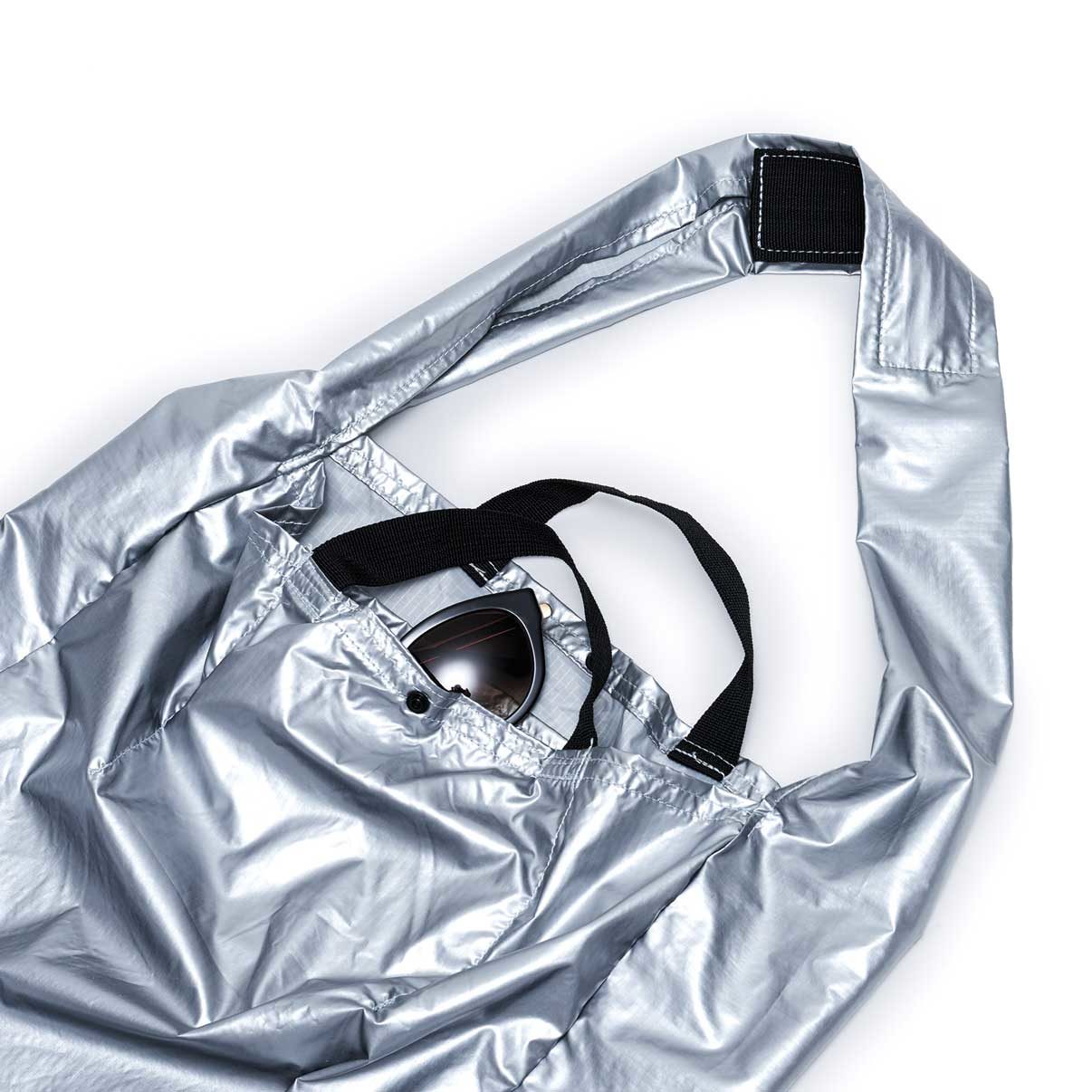 Open Think King reusable tote bag metallic silver